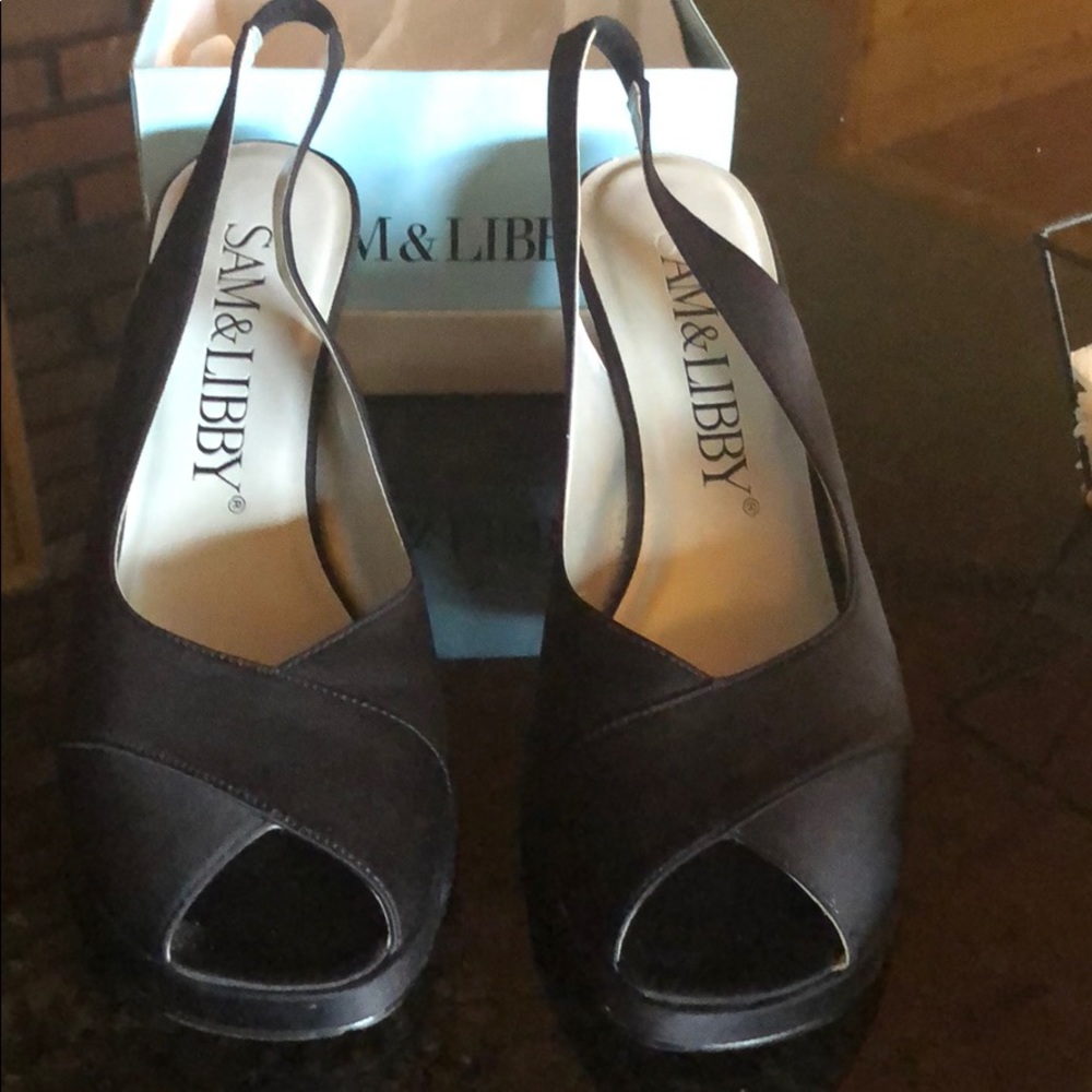 Sam & Libby Satin Slingback heels